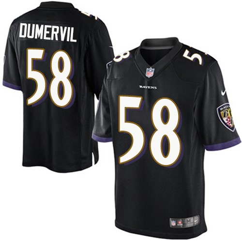 Youth Limited Elvis Dumervil Nike Jersey Black Alternate - #58 NFL Baltimore Ravens
